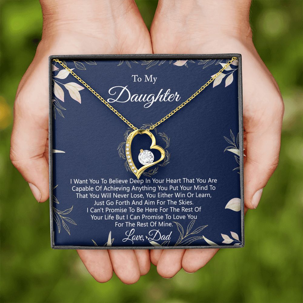 Gift For Daughter from Dad Daughter Father Necklace for Daughter Gift from Dad To My Daughter Necklace Daughters Birthday Christmas Jewelry Birthday Gifts for Women Girls Forever Love Necklace