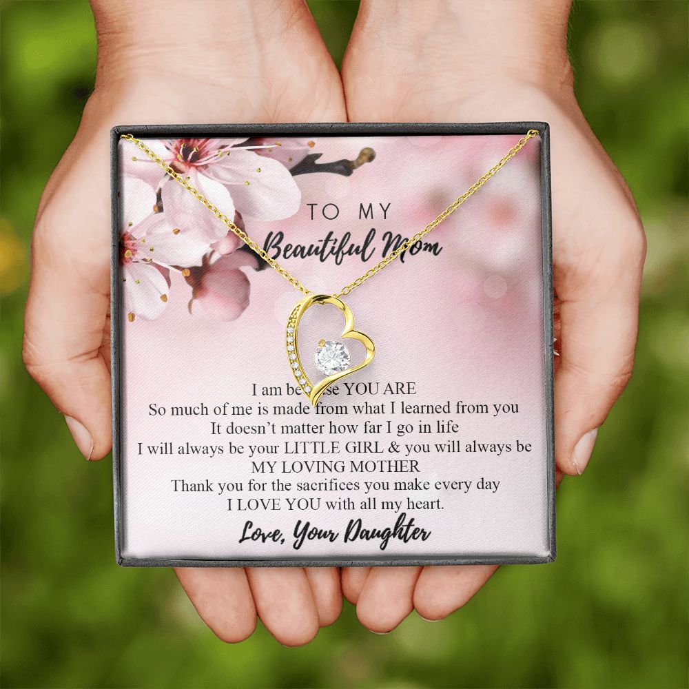 Mom Necklace Gifts for Mom from Daughter to Mom Gifts for Mothers Day from Daughter, To My Mom Necklace from Daughter to Mom Birthday Gifts Necklace with Message Card and Gift Box2246 Forever Love Necklace