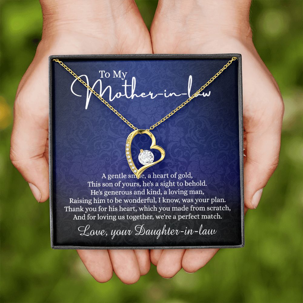 To My Mother in Law Necklace, Mother in Law Gift, Necklace for Mother in Law Jewelry Gift to My Mother-in-law on Wedding Day Mother's day gift for Mother in Law Birthday gift Forever Love Necklace