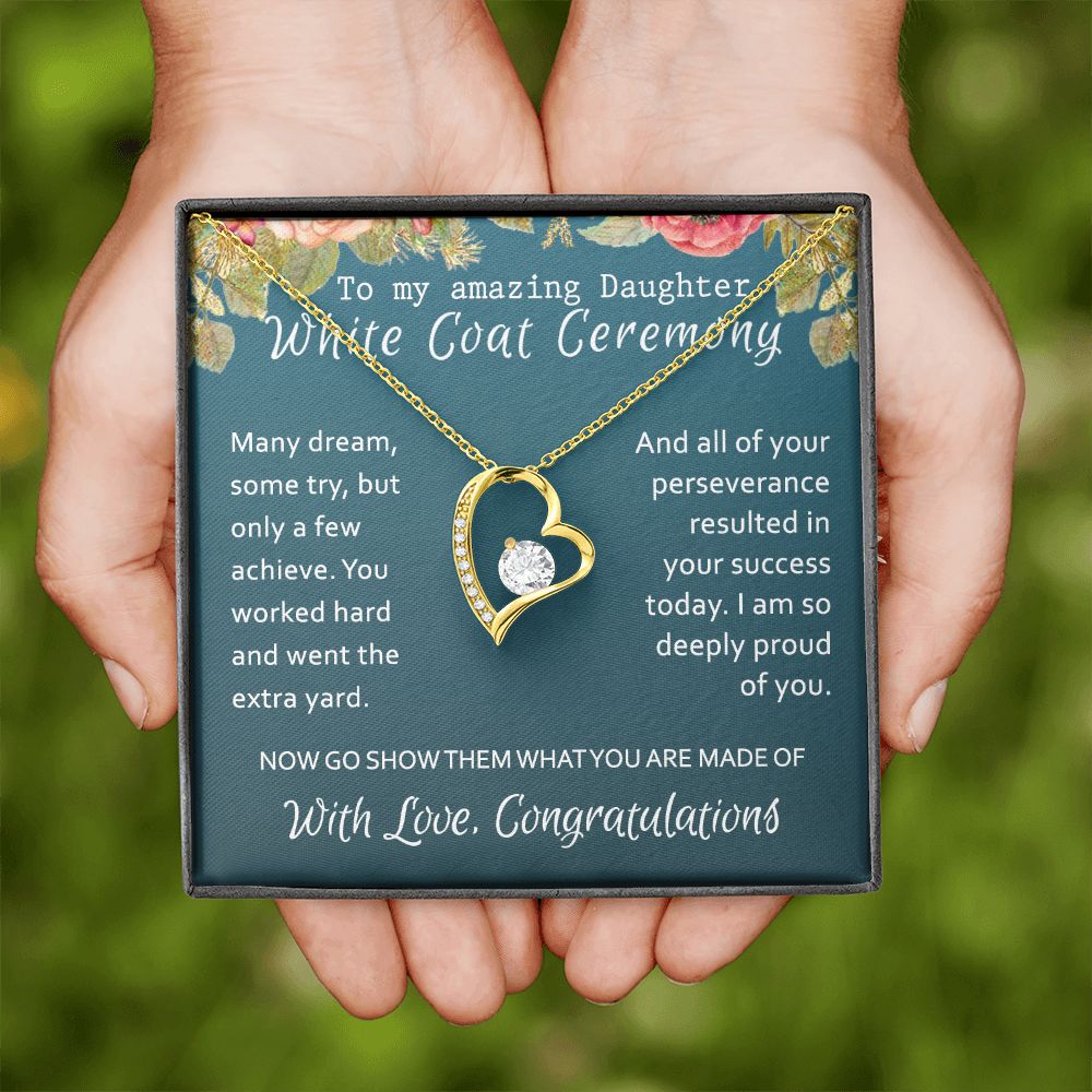 White Coat Ceremony Gift Necklace Medical School Graduation Student Ceremony New Doctor Graduation Gift For Doctor Residency Gifts Necklace For Girl, Pendant For for Her Daughter Sister Forever Love Necklace