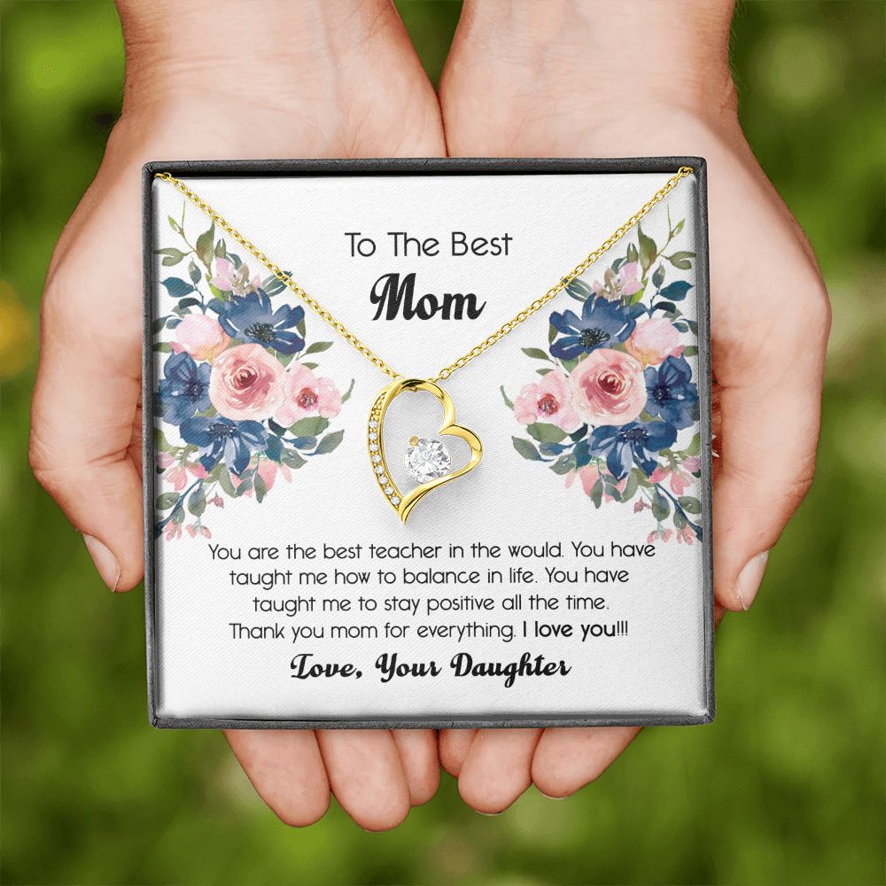 To My Mom Necklace, Gift For Mom, Mother's Day Gift from Daughter, Mom Jewelry Gift for Mothers Day, Birthday Gift for Mother, Moms Gift from Daughter Son, Necklace for Mom Mother 7 Forever Love Necklace