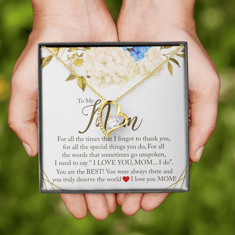 To My Mom Necklace, Gift For Mom, Mother's Day Gift from Daughter, Mom Jewelry Gift for Mothers Day, Birthday Gift for Mother, Moms Gift from Daughter Son, Necklace for Mom Mother 16 Forever Love Necklace