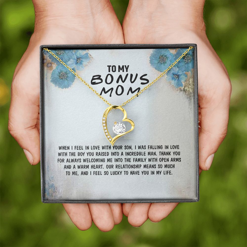 Mother Daughter Necklace as Daughter Gift from Mom, Mom Necklace as Christmas Gift for Mom from Son, Birthday Gift for Mother in Law Necklace, Bonus Mom Gifts for Step Mom Necklace4 Forever Love Necklace