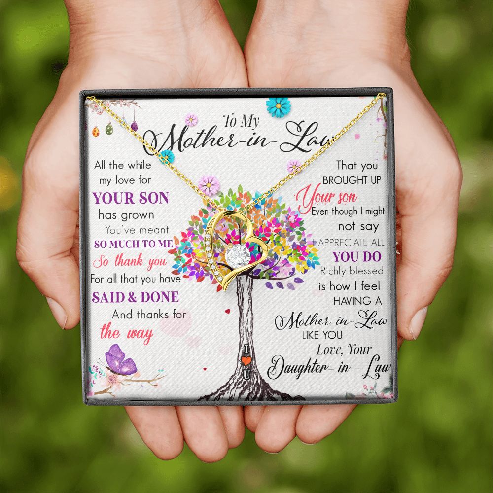 To My Mom Tree Necklace Pendant Gift From Daughter In Law Necklace Said And Done Gift For To Mom Happy Mother's Day Mother In Law Gift On Birthday Anniversary Gift 30821 Forever Love Necklace