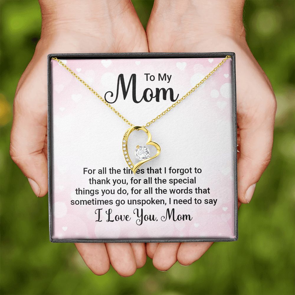 To My Mom Necklace, Gift For Mom, Mother's Day Gift from Daughter, Mom Jewelry Gift for Mothers Day, Birthday Gift for Mother, Moms Gift from Daughter Son, Necklace for Mom Mother 23 Forever Love Necklace