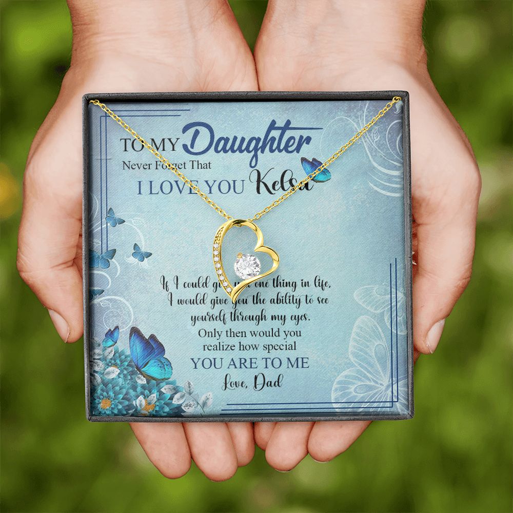 Mother Daughter Gift Ideas, To My Daughter Gift Necklace from Mom, Jewelry Pendant Present for Daughter, Birthday Christmas Gift Graduation Gifts for Daughters, Mother and Daughter Necklace 21 Forever Love Necklace