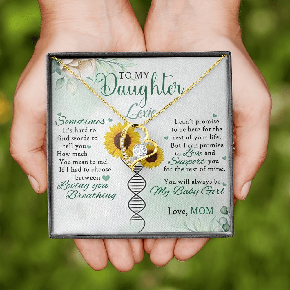 Jewelry Pendant Present for Daughter, To My Daughter Gift Necklace from Mom, Mother Daughter Gift Ideas, Birthday Christmas Gift Graduation Gifts for Daughters, Mother and Daughter Necklace 17 Forever Love Necklace