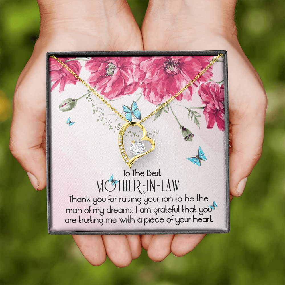 To The Best Mother In Law Necklace, Mother In Law Gifts, Mothers Day Gifts Necklace Forever Love Necklace