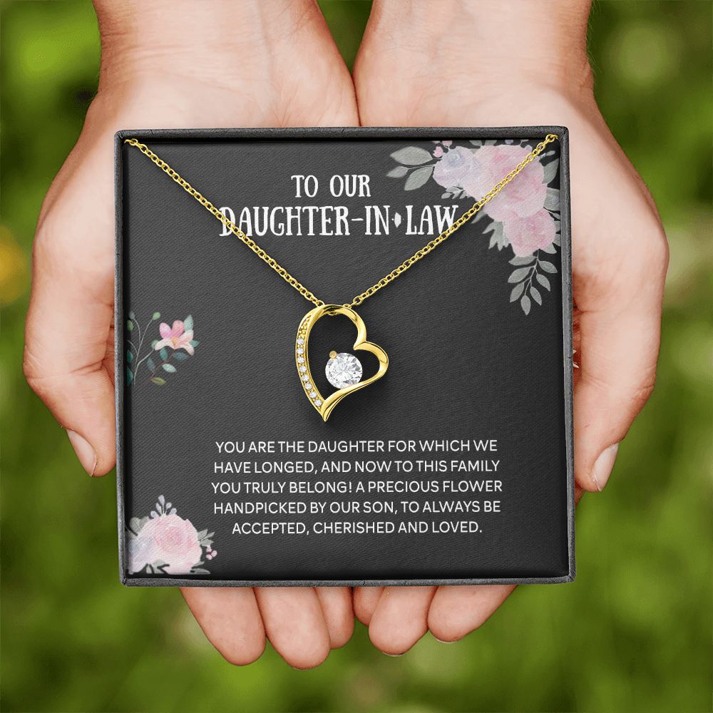 To Our Daughter-in-law Necklace from Mother-in-law Daughter-in-law Birthday Gift Forever Love Necklace