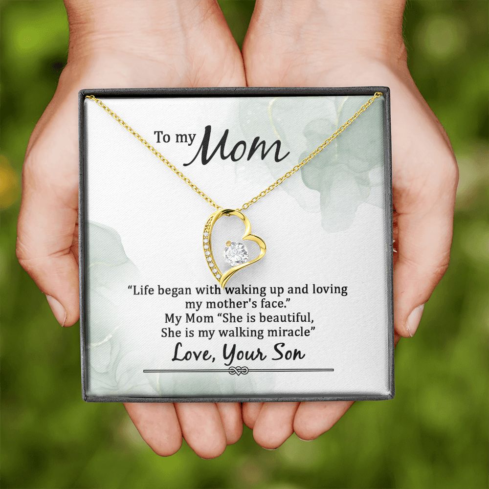 Mom Necklace Gifts for Mom from Daughter to Mom Gifts for Mothers Day from Daughter, To My Mom Necklace from Daughter to Mom Birthday Gifts Necklace with Message Card and Gift Box20 Forever Love Necklace