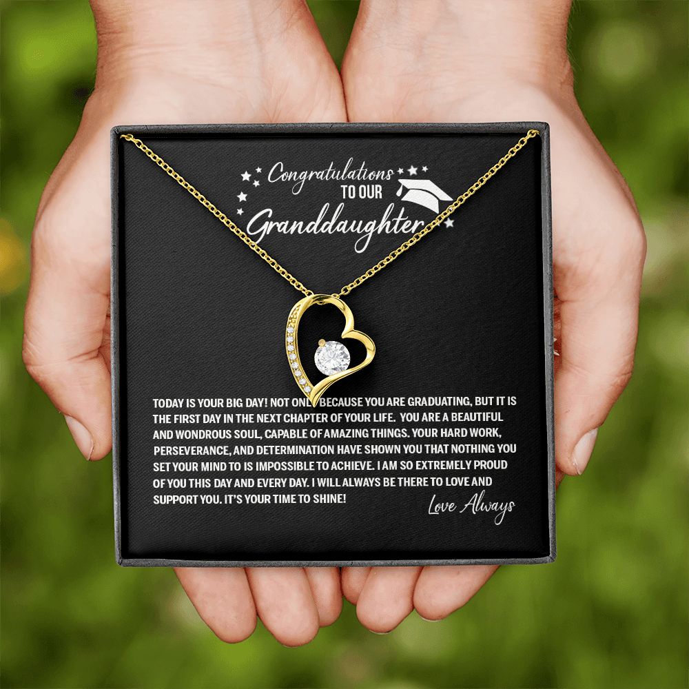 To Our Granddaughter Necklace From Grandparents Sentimental Gifts Birthday Gift Chirstmas Anniversary Unique Jewelry For Girl Senior High School College Grad Necklace Graduation Pendant Gifts Forever Love Necklace