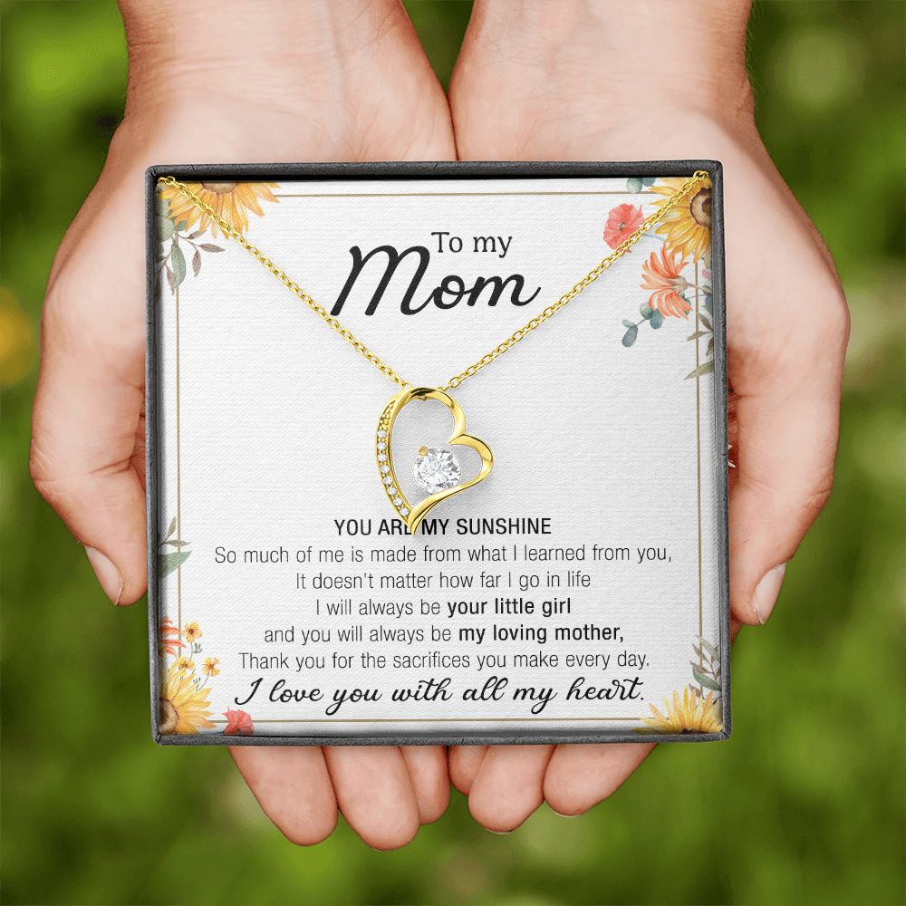 Mom Necklace Gifts for Mom from Daughter to Mom Gifts for Mothers Day from Daughter, To My Mom Necklace from Daughter to Mom Birthday Gifts Necklace with Message Card and Gift Box13 Forever Love Necklace