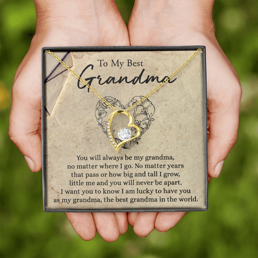 To My Grandma Necklace, Gift for Grandmother Necklace, Mothers Day Gift For Grandma Nana, Grandma Jewelry From Grandchildren GrandKids , Jewelry Box Gift For Grandma Grandmother6 Forever Love Necklace