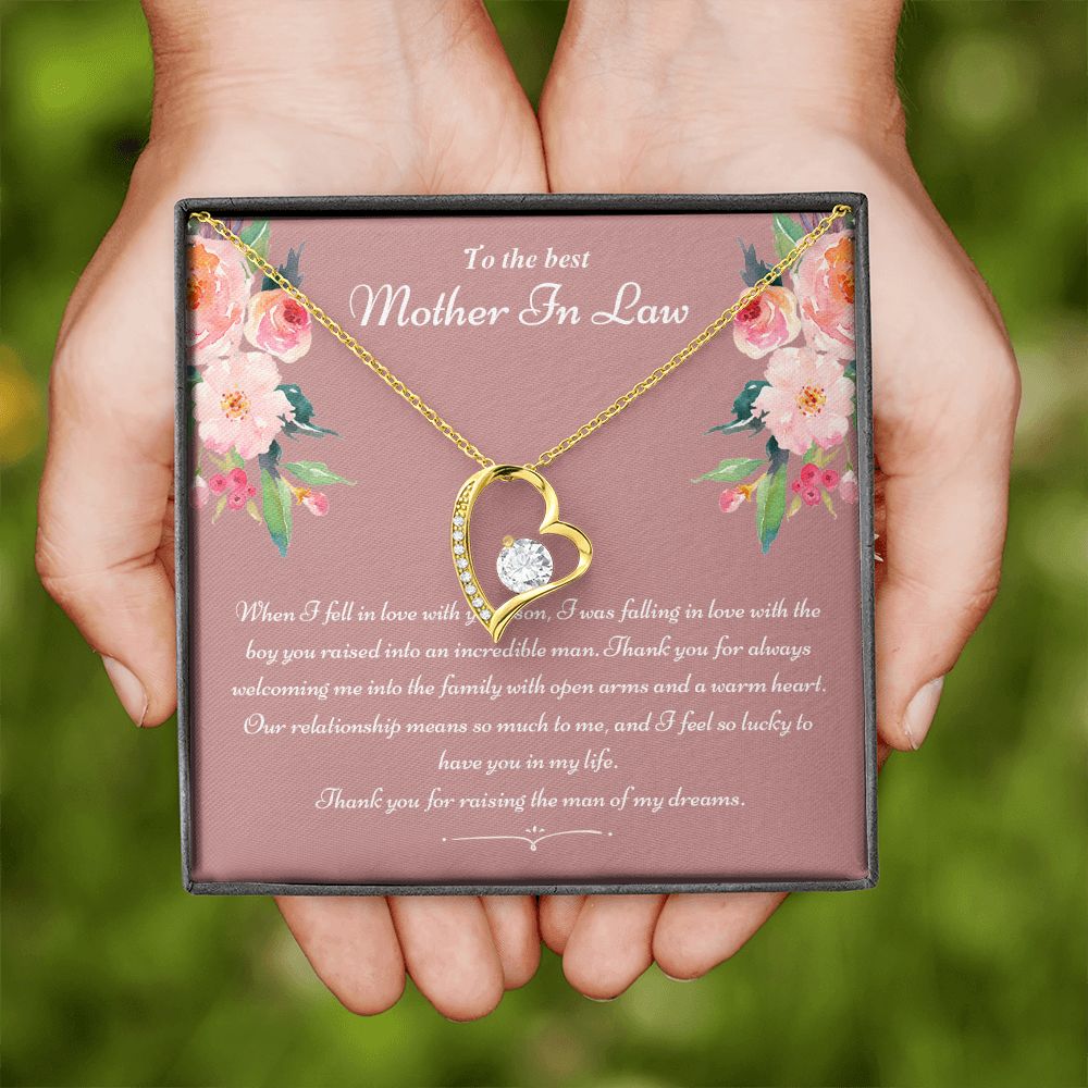 To The Best Mother In Law Gifts, Love Knot Necklace, Mother's Day Necklace Gifts Forever Love Necklace