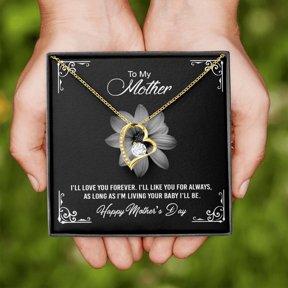 Mom Necklace Gifts for Mom from Daughter to Mom Gifts for Mothers Day from Daughter, To My Mom Necklace from Daughter to Mom Birthday Gifts Necklace with Message Card and Gift Box2247 Forever Love Necklace