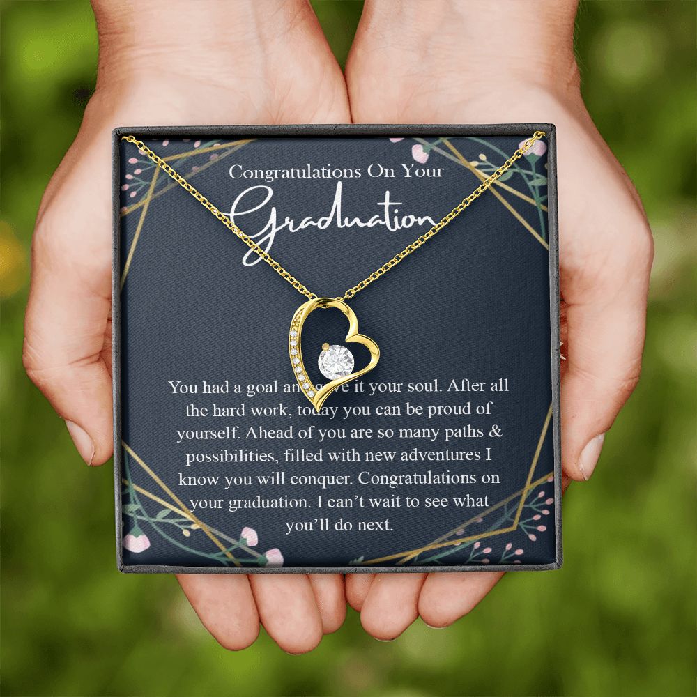 Graduation Gift For Her Necklace High School Graduation Gift, Congrats Graduation Pendants Gift For Daughter, Granddaughter, Niece, Sister Forever Love Necklace