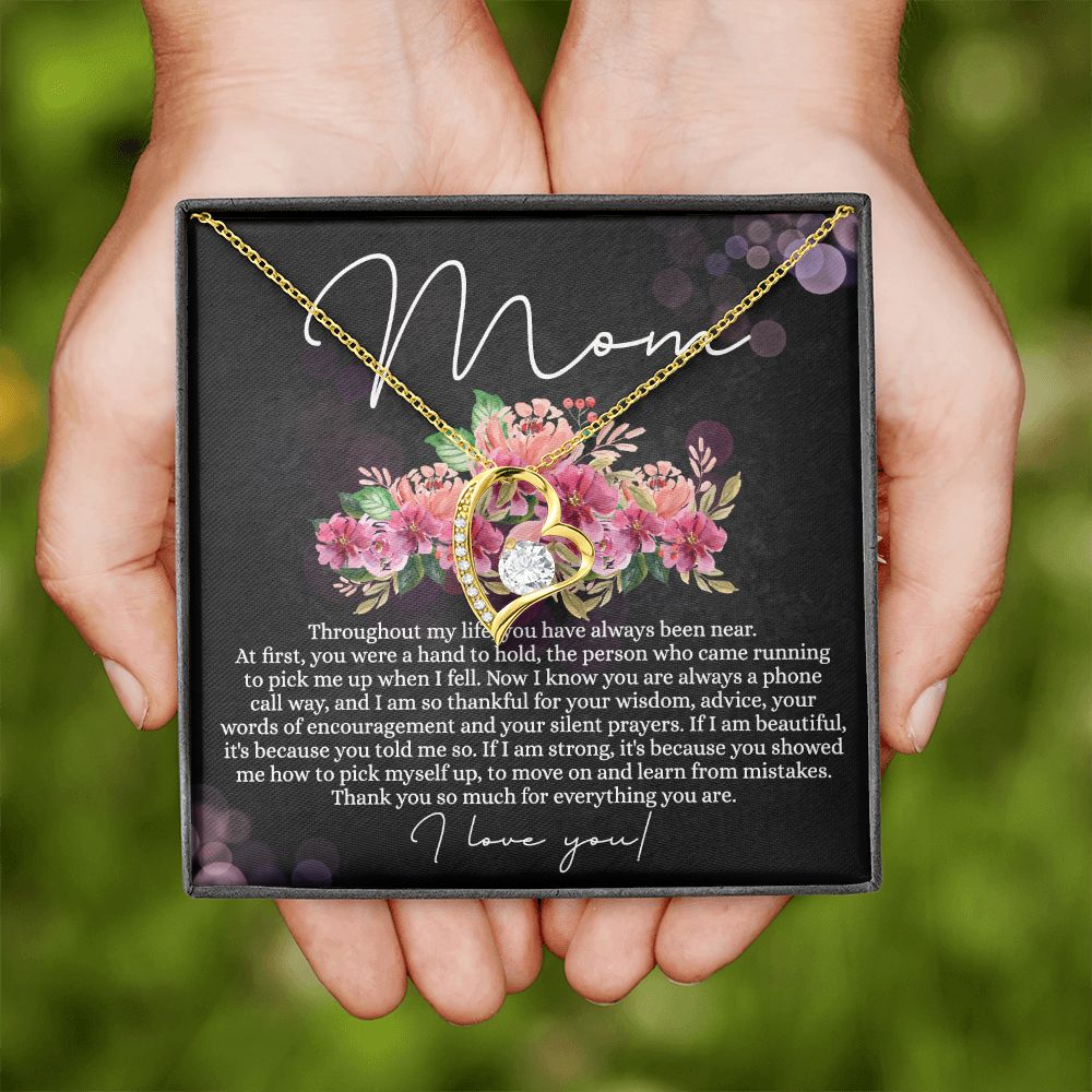 To My Mom Necklace, Mom Gifts, Mom Jewelry Box, Necklace for Mom, Gifts for Mom, Mother's Day Necklace Jewelry Gift For Mom, Birthday Gift For Mom, Thank you Mom Gift Forever Love Necklace