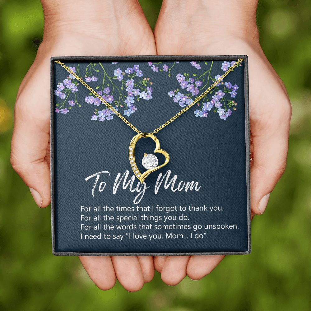 To My Mom Necklace Jewelry Gift, Birthday Gift For Mom, Mother's Day Gift For Mom, Message Card Jewelry Gift For Mom, Meaningful Mom Gift Forever Love Necklace