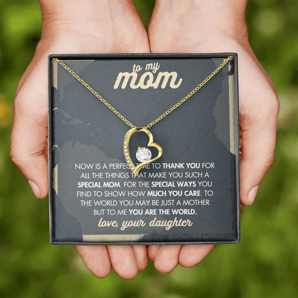 Mom Necklace Gifts for Mom from Daughter to Mom Gifts for Mothers Day from Daughter, To My Mom Necklace from Daughter to Mom Birthday Gifts Necklace with Message Card and Gift Box2237 Forever Love Necklace