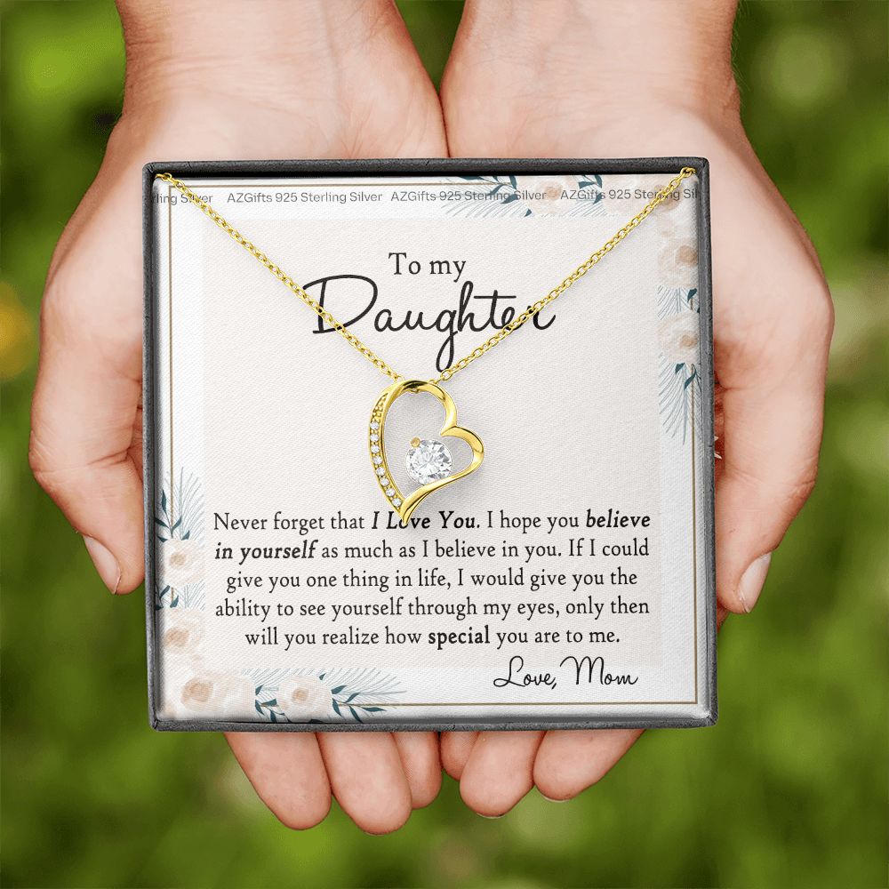 Mother Mom Daughter Necklace Hearts Pendant Necklace Jewelry Gifts for Mom Mother Daughter Jewelry Gift for Women Present for Birthday Anniversary Christmas Forever Love Necklace