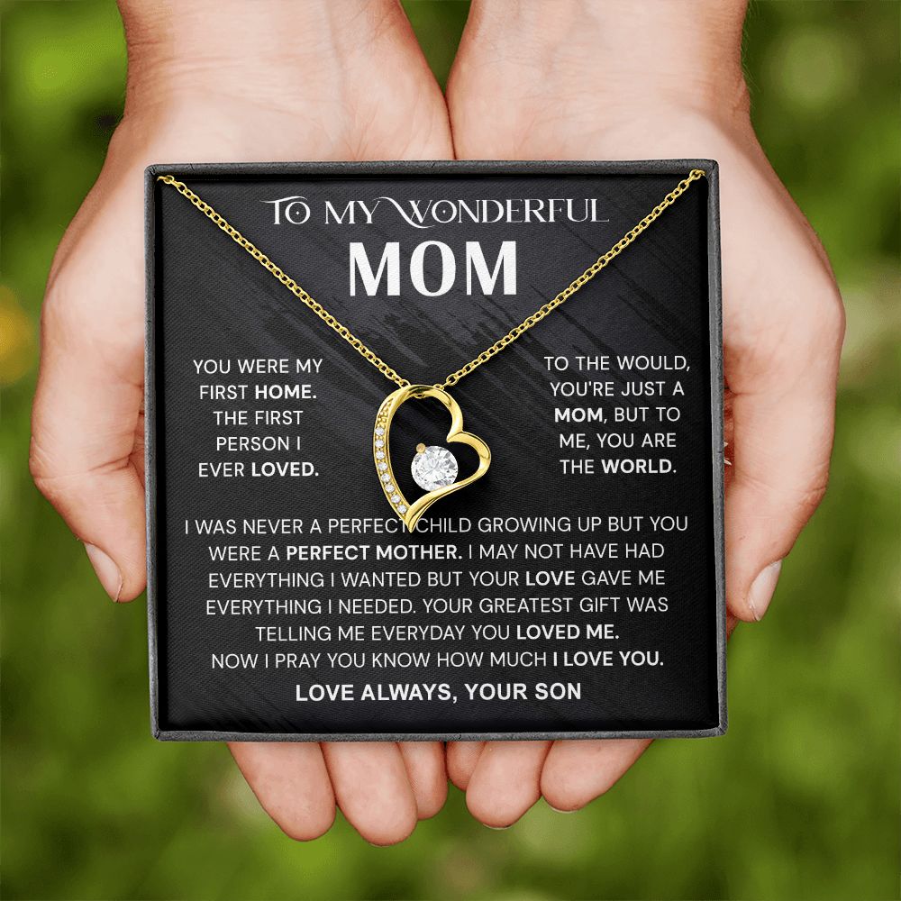 To My Wonderful Mom Necklace, Mom From Son Gift, Gift for Mother's Day From Son, Gift for Mom, Mother Gift from Son Necklace, Son to Mom Gifts, Mom gifts, Mothers Day Gift From Son Forever Love Necklace