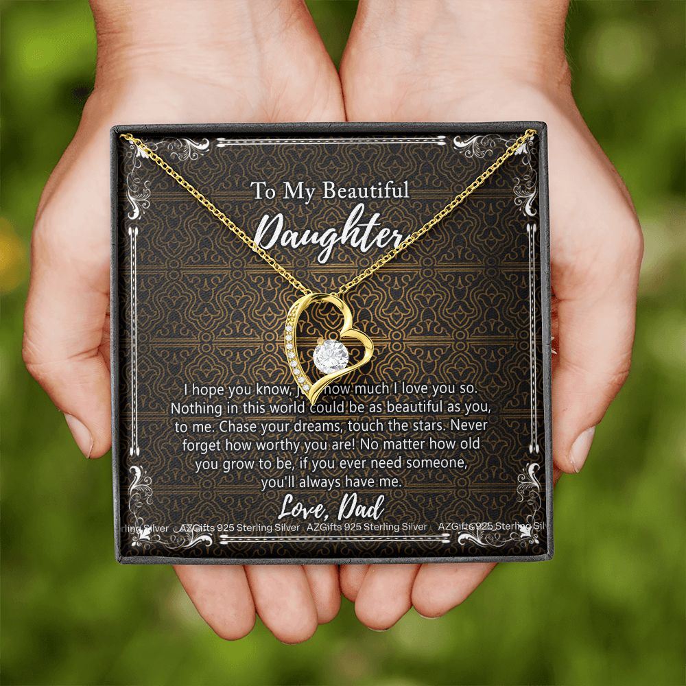 Daughter Gift From Dad Father To My Daughter Necklace for Daughter Jewelry Necklace Meaningful Jewelry Personalized Jewelry Gifts For Women Girls Her Forever Love Necklace