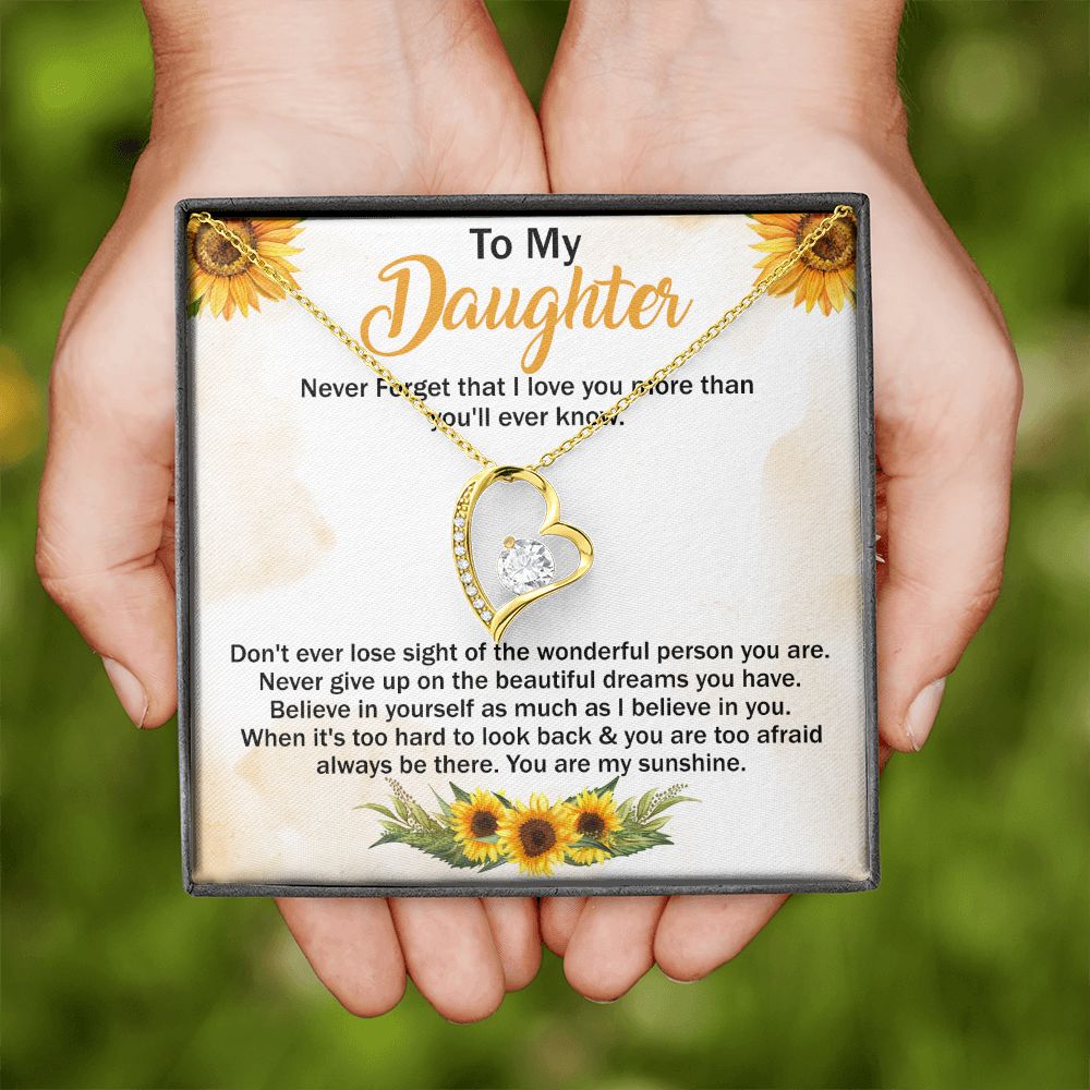 Mother Daughter Gift Ideas, To My Daughter Gift Necklace from Mom, Jewelry Pendant Present for Daughter, Birthday Christmas Gift Graduation Gifts for Daughters, Mother and Daughter Necklace 29 Forever Love Necklace