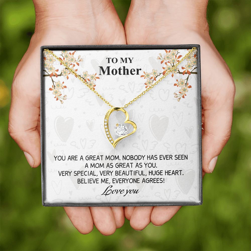 Mom Necklace Gifts for Mom from Daughter to Mom Gifts for Mothers Day from Daughter, To My Mom Necklace from Daughter to Mom Birthday Gifts Necklace with Message Card and Gift Box8 Forever Love Necklace