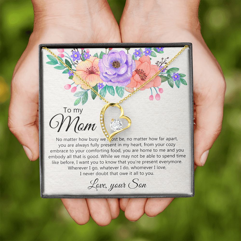 To my Mom Love Your Son Necklace, Meaningful Gift for Mom Necklace Jewelry for Women, Gift for Mom from Son, Son to Mom Jewelry Box, Mom Gift on Mother's Day Birthday Holiday Present Forever Love Necklace