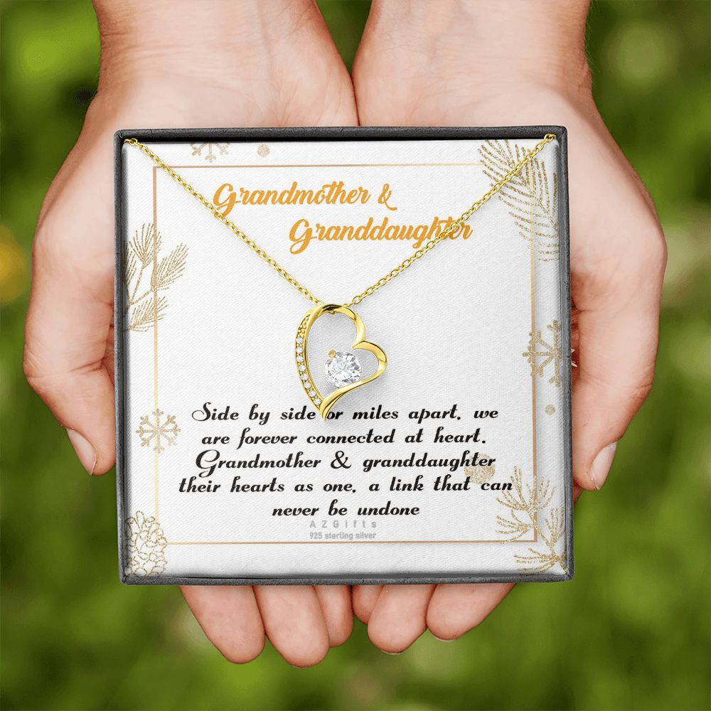 To My Grandma Necklace, Gift for Grandmother Necklace, Mothers Day Gift For Grandma Nana, Grandma Jewelry From Grandchildren GrandKids , Jewelry Box Gift For Grandma Grandmother14 Forever Love Necklace