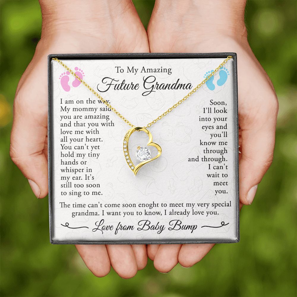 To My Grandmother Necklace, Gift for Grandmother Necklace, Mothers Day Gift For Grandma Nana, Grandma Jewelry From Grandchildren GrandKids , Jewelry Box Gift For Grandma Grandmother4 Forever Love Necklace