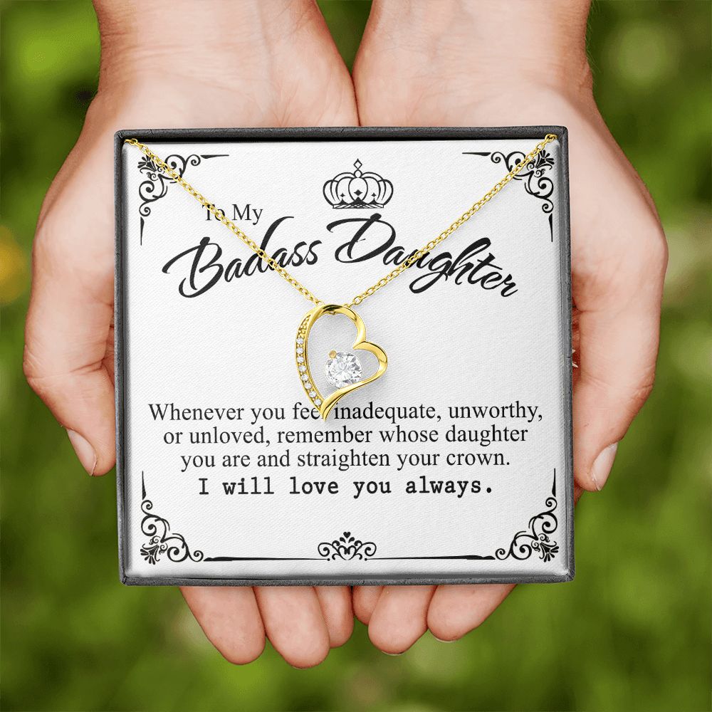 Bonus Daughter Gifts From Stepdad, Step Daughter Gifts From Stepmom, Stepdaughter Gifts From Stepdad, Father Stepdaughter Necklace, To My Bonus Daughter Necklaces, Christmas Gifts For Bonus7 Forever Love Necklace