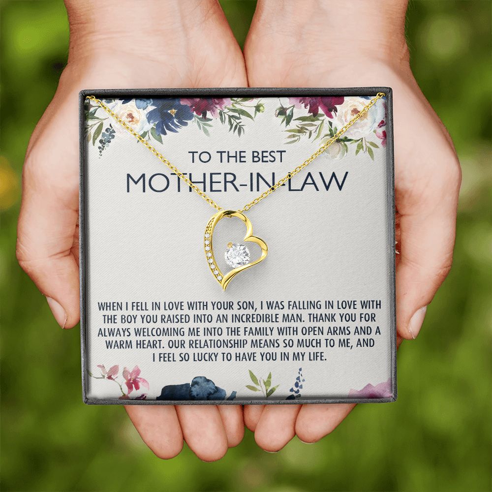 To My Mother-In-Law Gift Mothers Day Gift Necklace Mother-In-Law Gifts Jewelry Forever Love Necklace
