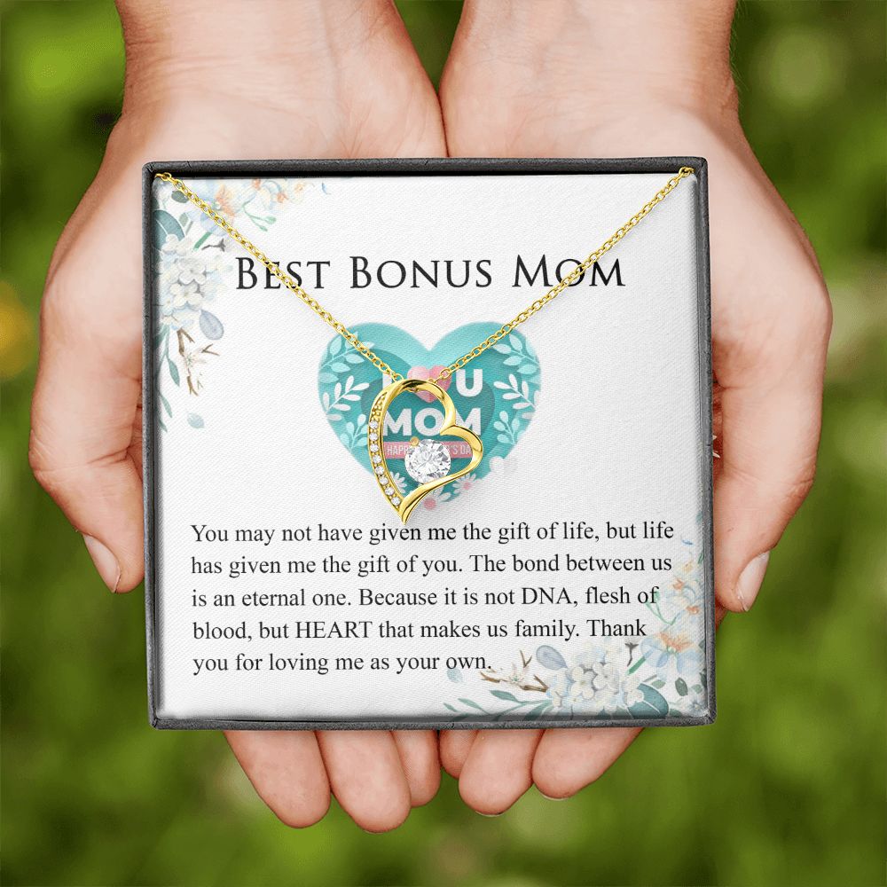 Mother Daughter Necklace as Daughter Gift from Mom, Mom Necklace as Christmas Gift for Mom from Son, Birthday Gift for Mother in Law Necklace, Bonus Mom Gifts for Step Mom Necklace Forever Love Necklace