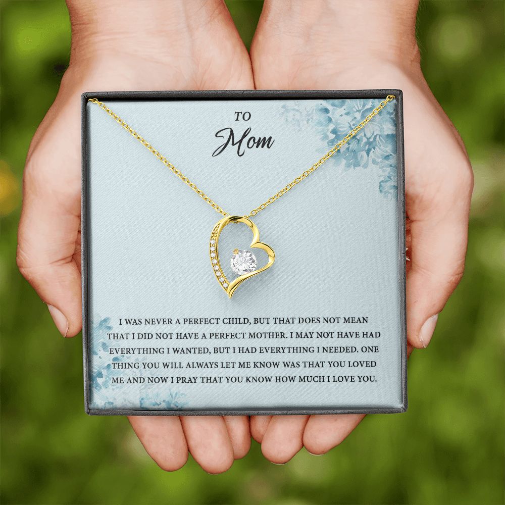 Mom Necklace Gifts for Mom from Daughter to Mom Gifts for Mothers Day from Daughter, To My Mom Necklace from Daughter to Mom Birthday Gifts Necklace with Message Card and Gift Box2227 Forever Love Necklace