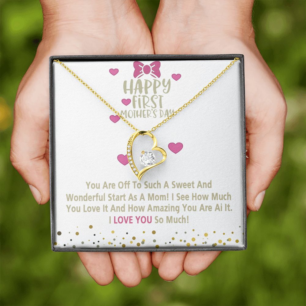Mom Necklace Gifts for Mom from Daughter to Mom Gifts for Mothers Day from Daughter, To My Mom Necklace from Daughter to Mom Birthday Gifts Necklace with Message Card and Gift Box15 Forever Love Necklace
