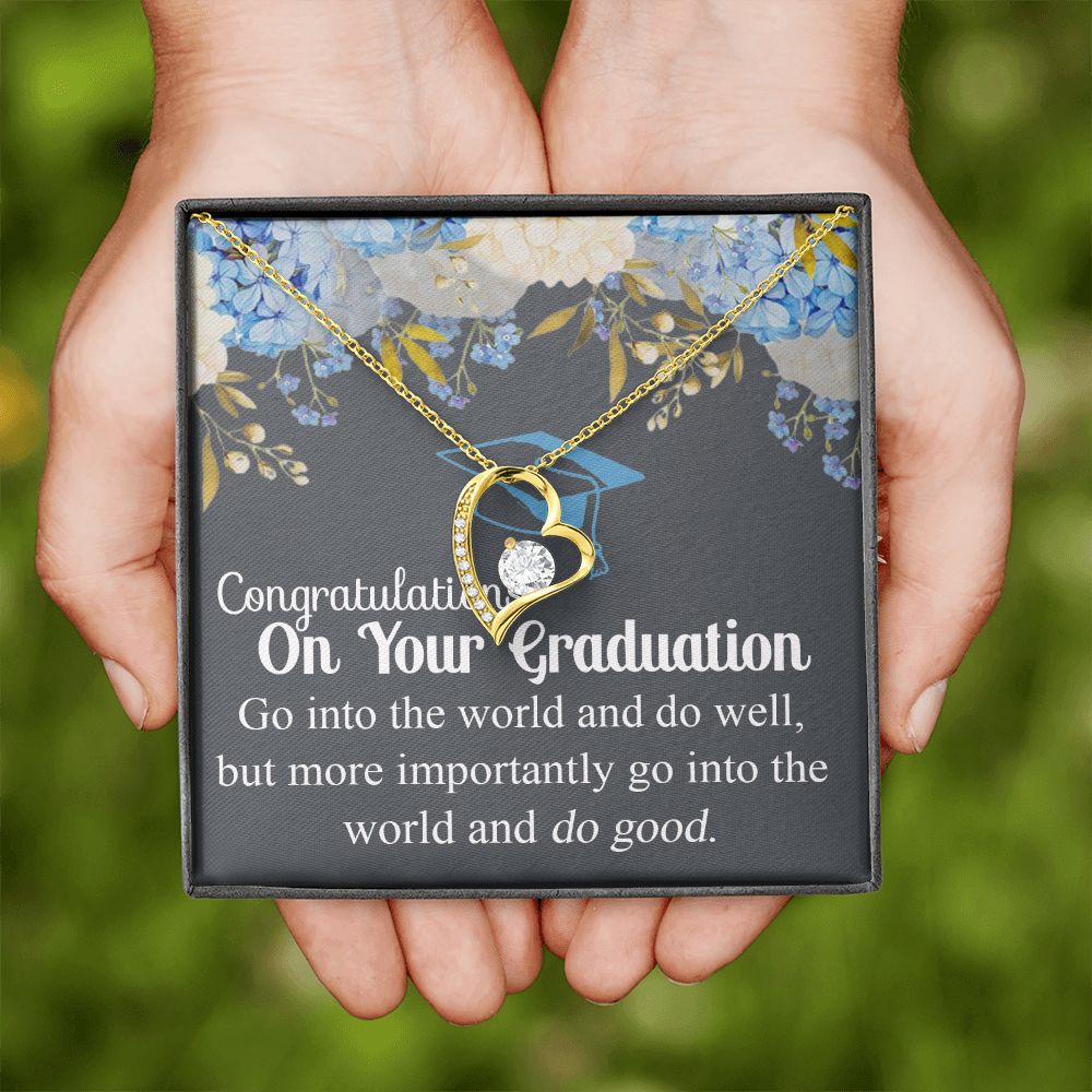 Graduation Gift Necklace For Girls, Graduation Jewelry, College, High School Congrats Graduation Pendants Gift For Daughter, Granddaughter, Niece, Sister Forever Love Necklace