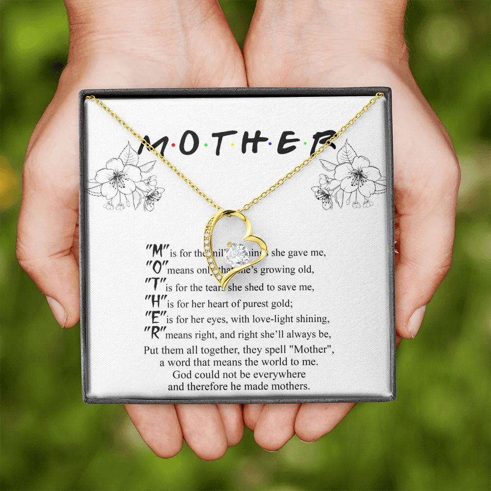 Mom Necklace Gifts for Mom from Daughter to Mom Gifts for Mothers Day from Daughter, To My Mom Necklace from Daughter to Mom Birthday Gifts Necklace with Message Card and Gift Box2224 Forever Love Necklace
