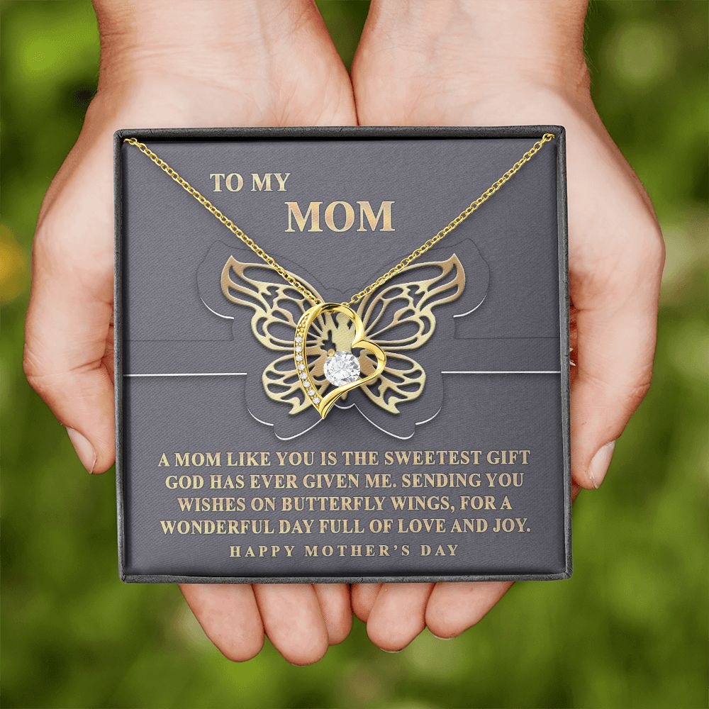 To My Mom Necklace, Gift For Mom, Mother's Day Gift from Daughter, Mom Jewelry Gift for Mothers Day, Birthday Gift for Mother, Moms Gift from Daughter Son, Necklace for Mom Mother 12 Forever Love Necklace