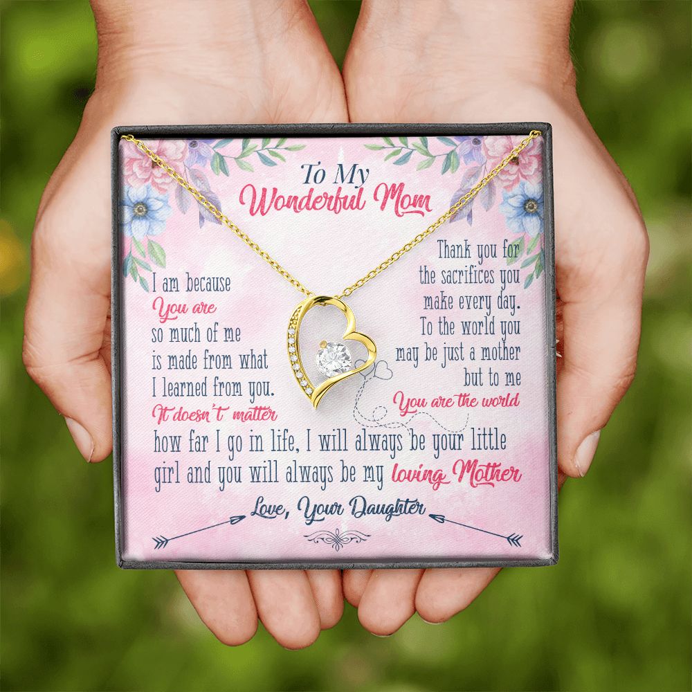 To My Wonderful Mom Necklace Pendant Gift From Daughter Necklace Gift For To Mom Happy Mother's Day Mother In Law Gift On Birthday Anniversary Gift 30821 Forever Love Necklace