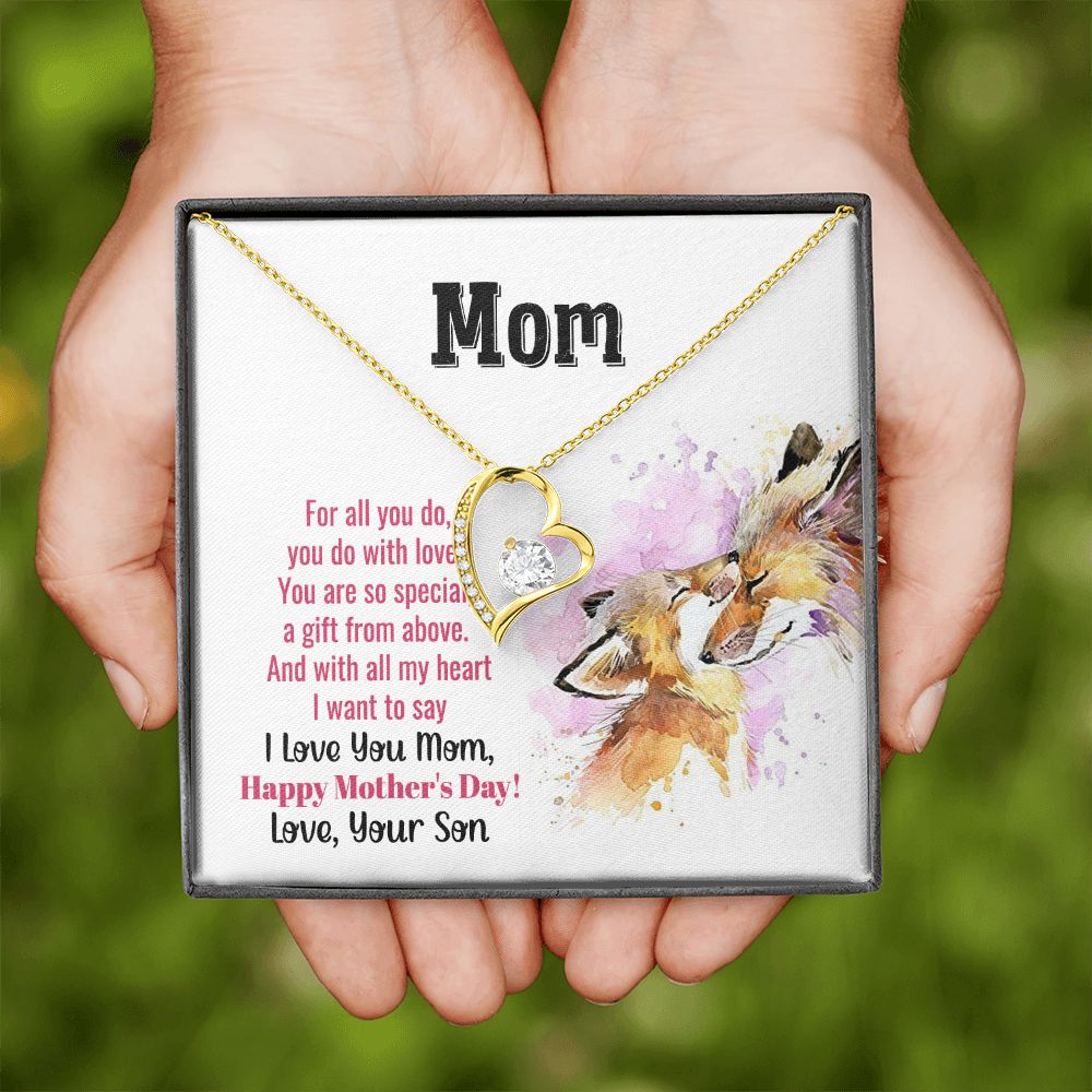Mom Necklace Gifts for Mom from Daughter to Mom Gifts for Mothers Day from Daughter, To My Mom Necklace from Daughter to Mom Birthday Gifts Necklace with Message Card and Gift Box2241 Forever Love Necklace