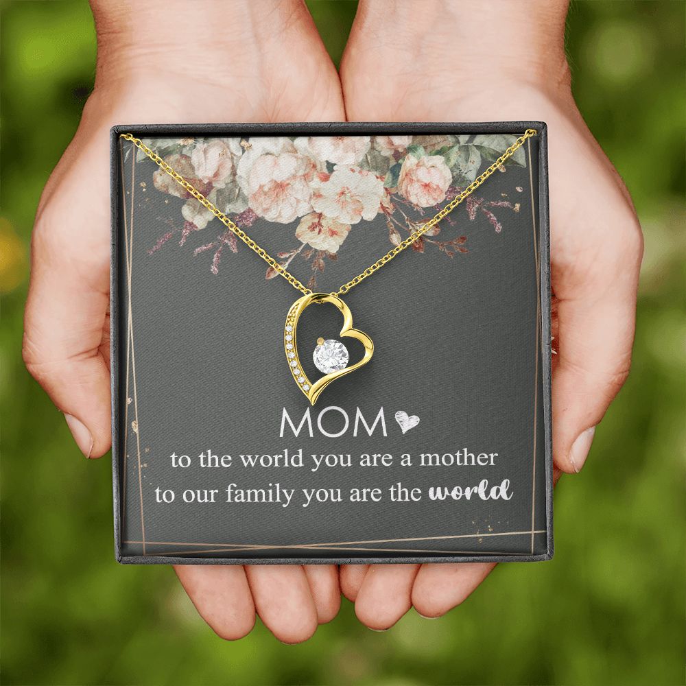 Mom Necklace Gifts for Mom from Daughter to Mom Gifts for Mothers Day from Daughter, To My Mom Necklace from Daughter to Mom Birthday Gifts Necklace with Message Card and Gift Box4 Forever Love Necklace