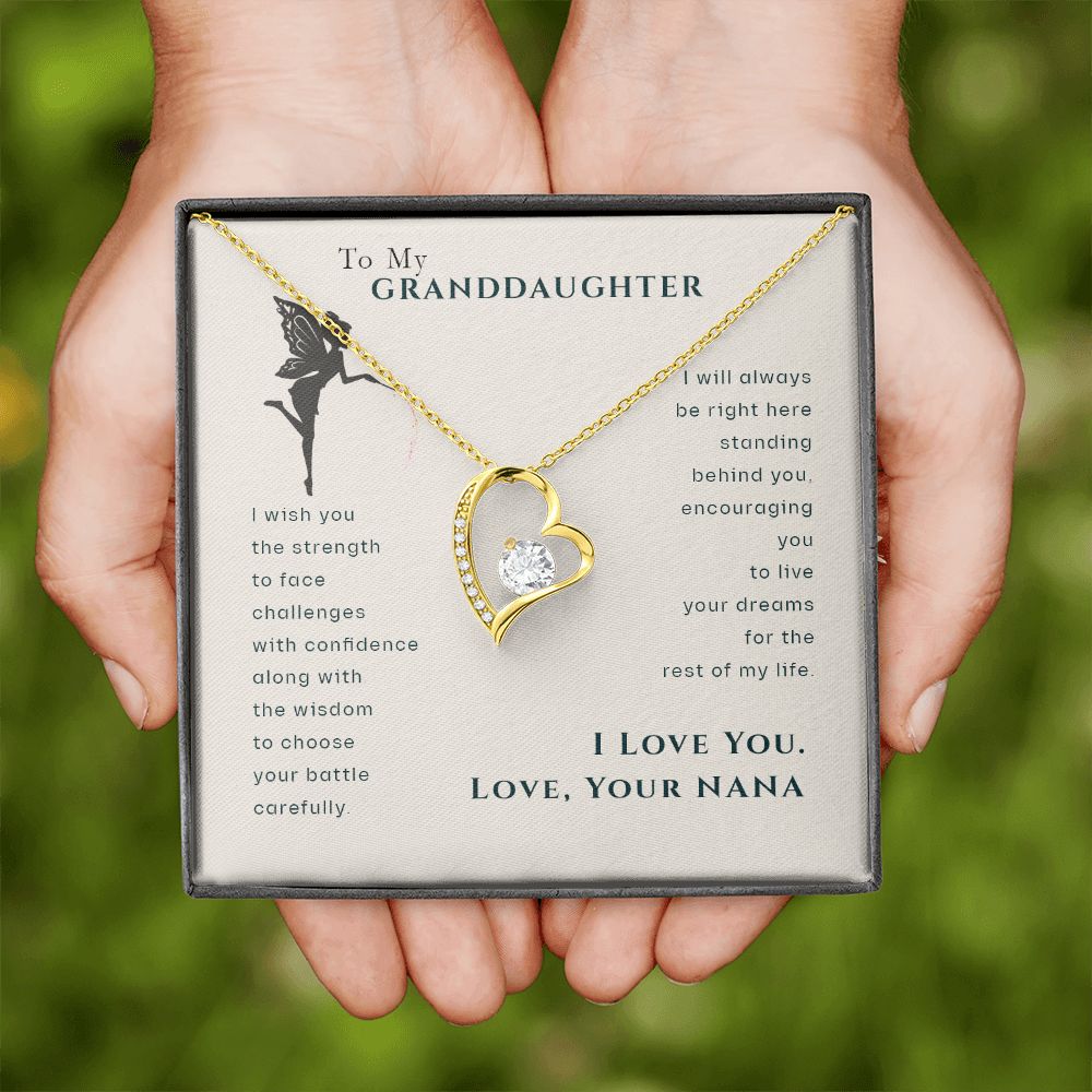 To My Granddaughter Dragonfly Necklace, Gift for Granddaughter From Nana Forever Love Necklace