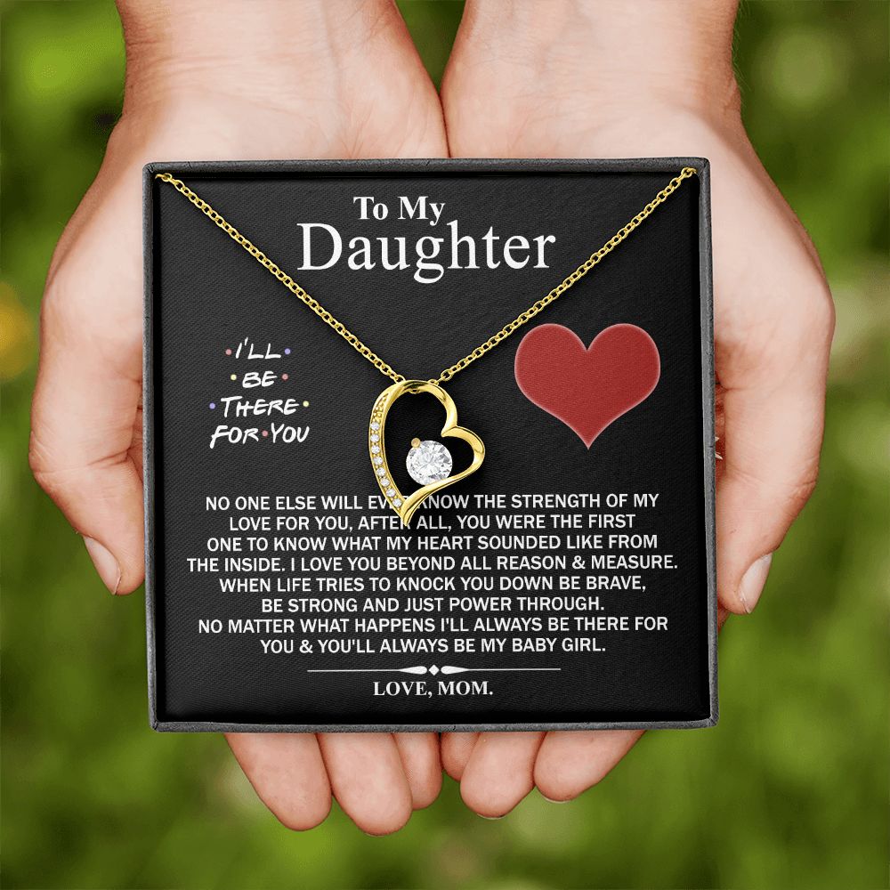 Mother Daughter Gift Ideas, To My Daughter Gift Necklace from Mom, Jewelry Pendant Present for Daughter, Birthday Christmas Gift Graduation Gifts for Daughters, Mother and Daughter Necklace 2138 Forever Love Necklace