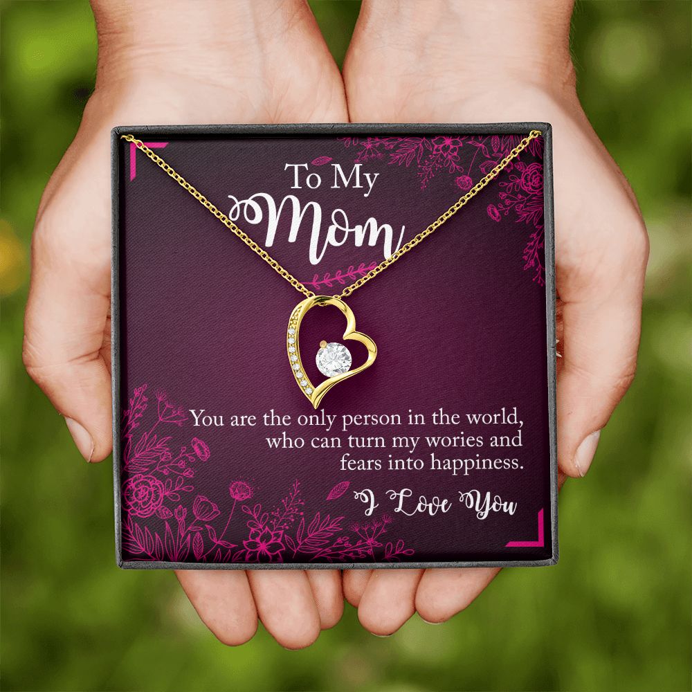 To My Mom Necklace Pendant Gift From Daughter Necklace You Are The Only Person Gift For To Mom Happy Mother's Day Mother In Law Gift On Birthday Anniversary Gift 30821 Forever Love Necklace