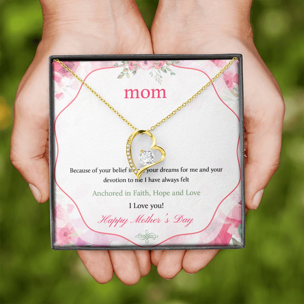 Mom Necklace Gifts for Mom from Daughter to Mom Gifts for Mothers Day from Daughter, To My Mom Necklace from Daughter to Mom Birthday Gifts Necklace with Message Card and Gift Box12 Forever Love Necklace
