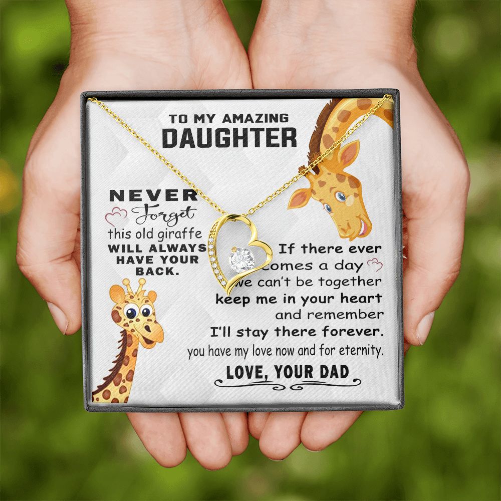 Jewelry Pendant Present for Daughter, To My Daughter Gift Necklace from Mom, Mother Daughter Gift Ideas, Birthday Christmas Gift Graduation Gifts for Daughters, Mother and Daughter Necklace 18 Forever Love Necklace