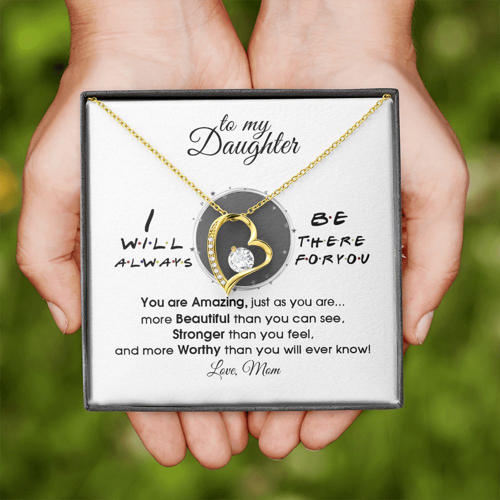 Mother Daughter Gift Ideas, To My Daughter Gift Necklace from Mom, Jewelry Pendant Present for Daughter, Birthday Christmas Gift Graduation Gifts for Daughters, Mother and Daughter Necklace 33 Forever Love Necklace