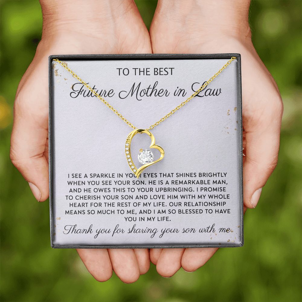 Gift to MIL Mother of the Groom Gift From Bride Wedding Gift Pendants from Bride Gifts for Mom Mother of the Bride Necklace Unique Groom Mom Forever Love Necklace