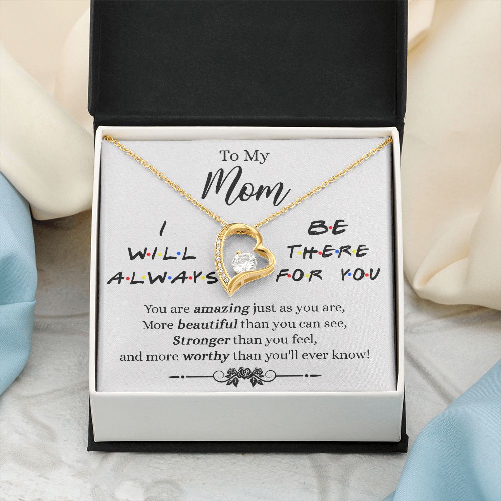 Mother Daughter Necklace Gifts For Mom Birthday Christmas Mothers Day Present To My Mom Jewelry Pendant Message Card Gift Box Forever Love Necklace